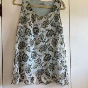 Light Blue Floral Tank Top
